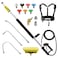 janz 24 FT Aluminum Telescoping Pressure Washer Wand with 2 Pressure Washer Extension WandsGutter Cleaner Attachment 7 Spray Nozzle Tips 2 Hose Inlet Adapters Pivoting Coupler and Support Harness