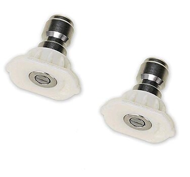 Lheng 2Pcs 40 Degree White Color Pressure Washer Accessories Kit Spray Nozzle Tips Quick Connecting Pivoting Coupler 14 inch
