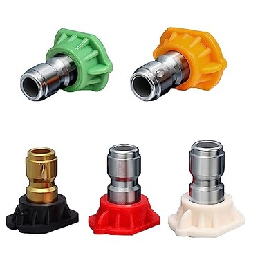 MINGOU Pressure Washer Tips Set Multiple Degrees 65 GPM Power Washer Nozzle Tips 5 Pack 14 Quick Connect20253035404550556065GPM