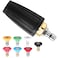 Qimshemi Pressure Washer Tips Rotating Turbo Nozzle 4000PSI Max Power Washer Accessories Parts with 7pcs Spray Jet Nozzles Kit Attachment14 IN Quick Connector for Cleaning Concrete Brick Surface