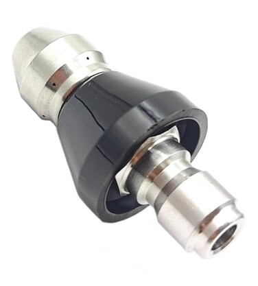 Velodi Sewer Jetter Nozzle For Pressure Washer Drain Cleaning Jetter 38 Inch 5000 PSI Orifice 65