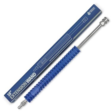 ESSENTIAL WASHER 18 Pressure Washer Extension Wand Stainless Steel Power Washer Wand with Molded Grip Short Pressure Washer Wand Replacement Stainless Steel 14 QC Plug Coupler Preinstalled