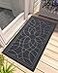 DEXI Front Door Mat Outside Entrance Heavy Duty Non Slip Low Profile Doormat for Entryway Trap Dirt and Moisture Welcome Mats Easy Clean Patio Garage 4x2 Grey
