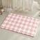 TYUU Waffle Bath Mat Boho Bathroom Rugs Non Slip Washable Absorbent Checkered Bathroom Mat Quick Dry Cute Bath Mat 30x20 Pink and White