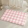 TYUU Waffle Bath Mat Boho Bathroom Rugs Non Slip Washable Absorbent Checkered Bathroom Mat Quick Dry Cute Bath Mat 30x20 Pink and White