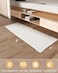 AMOAMI Waffle Runner Rug Super Absorbent Non Slip Bath Mats for Bathroom Floor Machine Washable Boho Bathroom Runner Rug with Tassels Ideal for Hallway Bedroom Laundry Room 2 x 5
