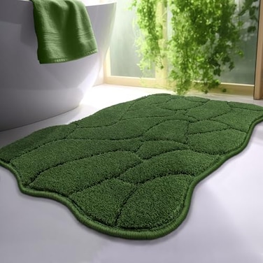 BSICPRO Bathroom Rugs 32x20 Inches Bath Mats Non Slip Extra Soft Absorbent Microfiber Shower Bath Rugs Mats Carpet for Bathroom Floor Decor Machine Washable Forest Green