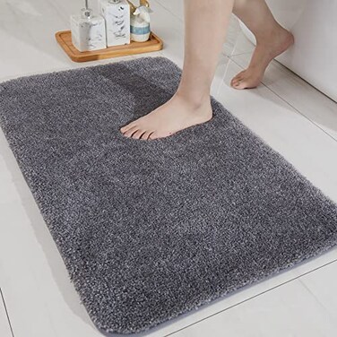 COSY HOMEER Bath Rugs for Bathroom Extra Thick AntiSlip Bath Mats Soft Plush Yarn Shaggy 100 Strong Mirco Polyeste Mat Living Room Bedroom Mat Floor Water AbsorbentDark Grey20x32 Inches