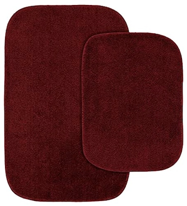 Garland Rug Traditional Nylon Washable Chili Pepper Red 2 Bath Rugs 17 X 24 21 X 34 Soft Absorbent And Stylish for Your Bathroom