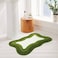 HAOCOO Bath Mats for Bathroom Non Slip 18x25 inch Green Gradient Irregular Shape Cute Bath Mat Microfiber Washable Absorbent Carpet Floor Mats for Bathroom Indoor Door Mat Sink Tub Shower