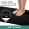 HOMEIDEAS Bathroom Rugs Sets 3 Piece Super Soft and Absorbent Non Slip Microfiber Toilet Bath Mat with UShaped Black