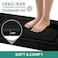 HOMEIDEAS Bathroom Rugs Sets 3 Piece Super Soft and Absorbent Non Slip Microfiber Toilet Bath Mat with UShaped Black