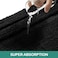 HOMEIDEAS Bathroom Rugs Sets 3 Piece Super Soft and Absorbent Non Slip Microfiber Toilet Bath Mat with UShaped Black