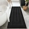 HOMORE Black Bathroom Rug 24x60 Inch Soft Absorbent Bathroom Runner Rug Washable Bath Runners Rugs Non Slip Long Bath Rug for Shower Tub