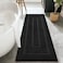 HOMORE Black Bathroom Rug 24x60 Inch Soft Absorbent Bathroom Runner Rug Washable Bath Runners Rugs Non Slip Long Bath Rug for Shower Tub