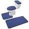 Madeals Memory Foam Bathroom Toilet Rug Set 4 Piece with Toilet Lid Cover and Tank Covers Navy Blue