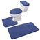 Madeals Memory Foam Bathroom Toilet Rug Set 4 Piece with Toilet Lid Cover and Tank Covers Navy Blue