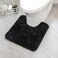 MIULEE Black Toilet Rugs UShapedSoft Absorbent Microfiber Bathroom Rugs Non Slip Quick Dry Fluffy Contour Bath Mats for Toilet Base Bathroom Floor Machine Washable 20x20 Inch