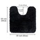 MIULEE Black Toilet Rugs UShapedSoft Absorbent Microfiber Bathroom Rugs Non Slip Quick Dry Fluffy Contour Bath Mats for Toilet Base Bathroom Floor Machine Washable 20x20 Inch