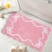 Mocsicka Pink Bow Bath Mat Cute Bow Bathroom Rug Super Soft Absorbent Bathroom Rugs Non Slip Bath Mat Machine Washable Rug for Bathrooms 20x32 inches Pink 50x80cm