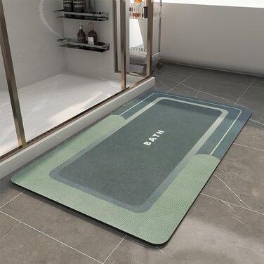MontVoo Bath MatBath Mat Rug Non Slip Super Absorbent Stain Resistant Quick Dry Thin Bathroom RugBath Mats for Bathroom Floor Bathtub VanityBathmat Bath Rug Easy Care 17x35 Green