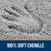 OLANLY Bathroom Rugs 36x24 Extra Soft Absorbent Chenille Bath Rugs Rubber Backing Quick Dry Machine Washable Bath Mats for Bathroom Floor Tub and Shower Home Decor Accessories Grey