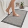 YDKGL Non Slip Bath Mat Bathroom Rugs Soft JuteLike Ultra Thin Bath Mats Rubber Backing Super Absorbent Quick Dry Bath Rug Shower Mat Fit Under Door Bathroom Floor Machine Washable Gray 16 x 24