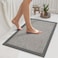 YDKGL Non Slip Bath Mat Bathroom Rugs Soft JuteLike Ultra Thin Bath Mats Rubber Backing Super Absorbent Quick Dry Bath Rug Shower Mat Fit Under Door Bathroom Floor Machine Washable Gray 16 x 24