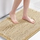 H.VERSAILTEX HVERSAILTEX Ultra Soft Texture Chenille Plush Bath Rugs Floor Mats Hand Tufted Bath Rug Non Slip Microfiber Door Mat for KitchenEntrywayLiving Room 32 by 20 inches Beige