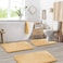 Clara Clark 3 Piece Bathroom Rugs Sets Memory Foam Bath Mat Set Ultra Soft Plush Cozy Non Slip Machine Washable Quick Dry Bathroom Rugs Vanilla Frost