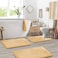 Clara Clark 3 Piece Bathroom Rugs Sets Memory Foam Bath Mat Set Ultra Soft Plush Cozy Non Slip Machine Washable Quick Dry Bathroom Rugs Vanilla Frost