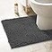 ITSOFT Standard 24x21 UShaped NonSlip Shaggy Chenille Toilet Contour Bathroom Rug with Water Absorbent Charcoal Gray