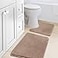 H.VERSAILTEX HVERSAILTEX Bath Mat Memory Foam Bathroom Rug Flannel Velvety Luxury Extra Soft and Absorbent Non Slip Rugs for BathroomBedroom Washable Curved Set 20x 32 Plus 20x 20U Taupe