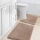 H.VERSAILTEX HVERSAILTEX Bath Mat Memory Foam Bathroom Rug Flannel Velvety Luxury Extra Soft and Absorbent Non Slip Rugs for BathroomBedroom Washable Curved Set 20x 32 Plus 20x 20U Taupe