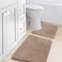 H.VERSAILTEX HVERSAILTEX Bath Mat Memory Foam Bathroom Rug Flannel Velvety Luxury Extra Soft and Absorbent Non Slip Rugs for BathroomBedroom Washable Curved Set 20x 32 Plus 20x 20U Taupe