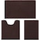 HOMEIDEAS 3 Pieces Bathroom Rugs Ultra Soft Non Slip Absorbent Chenille Toilet Bath Mat Set Brown