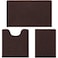 HOMEIDEAS 3 Pieces Bathroom Rugs Ultra Soft Non Slip Absorbent Chenille Toilet Bath Mat Set Brown