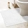 ITSOFT Standard 24x21 UShaped NonSlip Shaggy Chenille Toilet Contour Bathroom Rug with Water Absorbent White