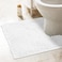 ITSOFT Standard 24x21 UShaped NonSlip Shaggy Chenille Toilet Contour Bathroom Rug with Water Absorbent White