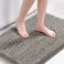 H.VERSAILTEX HVERSAILTEX Chenille Bath Rug NonSlip Bathroom Rug Shag Shower Mat MachineWashable Bath Mat with Water Absorbent Soft Microfibers 20 W x 32 L Dark Grey