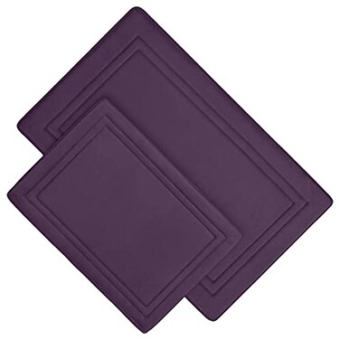 MICRODRY Quick Dry Memory Foam Luxury Framed Bath Mat Rug Iris 2Piece Set