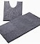 LuxUrux Bathroom Rugs Sets 2 Piece Luxury Chenille Bath Mat Set Soft Plush AntiSlip Bath Rug UShaped Toilet Mat Microfiber Shaggy Carpet Super Absorbent 24 x 36 20 x 24 U Dark Grey