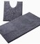 LuxUrux Bathroom Rugs Sets 2 Piece Luxury Chenille Bath Mat Set Soft Plush AntiSlip Bath Rug UShaped Toilet Mat Microfiber Shaggy Carpet Super Absorbent 24 x 36 20 x 24 U Dark Grey