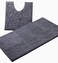 LuxUrux Bathroom Rugs Sets 2 Piece Luxury Chenille Bath Mat Set Soft Plush AntiSlip Bath Rug UShaped Toilet Mat Microfiber Shaggy Carpet Super Absorbent 24 x 36 20 x 24 U Dark Grey
