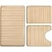 BYSURE Beige Memory Foam Bathroom Rug Set 3 Piece Non Slip Extra Soft Absorbent Bath Mats Machine Washable Dry Toilet Mat Sets for Bathroom Floor