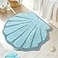 UNIBATH Seashell Bathroom Rugs Non Slip Washable Blue Bathroom Rugs Ocean Decor Shell Bath Mat Gifts 23x23Inch Ultra Soft for Bath Mats Absorbent Quick Dry