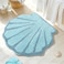 UNIBATH Seashell Bathroom Rugs Non Slip Washable Blue Bathroom Rugs Ocean Decor Shell Bath Mat Gifts 23x23Inch Ultra Soft for Bath Mats Absorbent Quick Dry