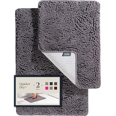 BELADOR Bathroom Rugs Sets 2 Piece Plush Bath Mat Set QuickDry Soft Chenille Mat with Rubber Backing Absorbent Rug Set Washable Bath Rugs Bath Mats 24x17 30x20