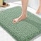 Yimobra Pure Light Green Bathroom Rugs Non Slip Washable Ultra Soft and Water Absorbent Bath Mats Plush Fluffy Shower Mat Outside Microfiber Thick Matts for Bathroom FloorSink 24x17