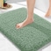 Yimobra Pure Light Green Bathroom Rugs Non Slip Washable Ultra Soft and Water Absorbent Bath Mats Plush Fluffy Shower Mat Outside Microfiber Thick Matts for Bathroom FloorSink 24x17